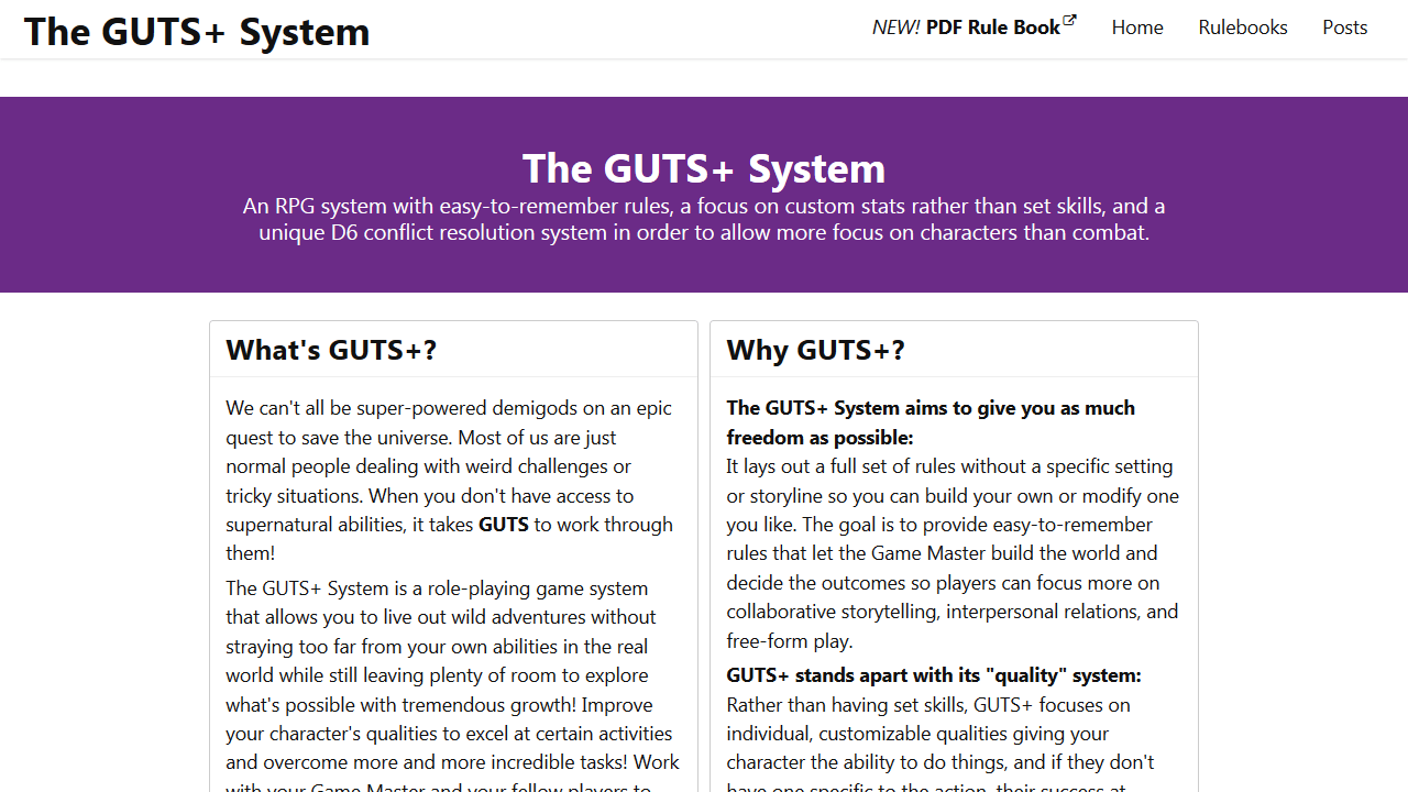 Screenshot of The GUTS+ System